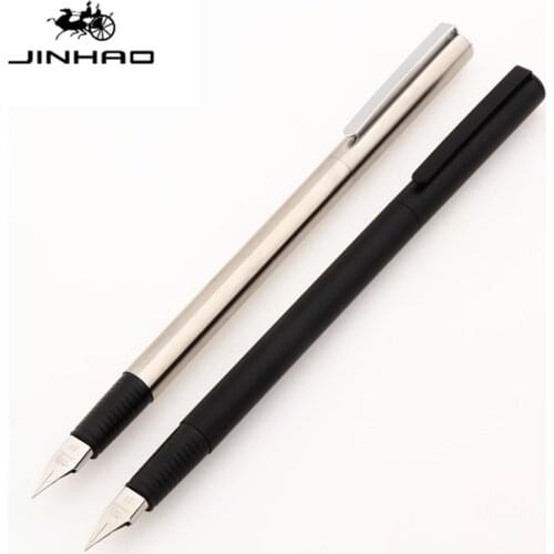 Jinhao Black Silver Colors Business office EF / F Nib Fountain Pen student School Stationery Supplies ink calligraphy pen