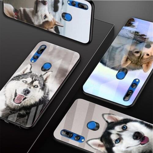 Husky dog Tempered Glass Phone Case For Huawei honor 8X 9 10i 20i 20Lite 20Pro 30 Pro Cover Shell