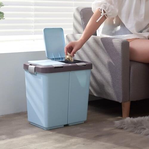 Sorting Trash Can Bathroom Kitchen Recycle Bin Household Dry And Wet Separation Waste Bin Nordic Style Rubbish Bin