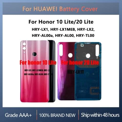 Back Battery Cover Door For HUAWEI Honor 10 Lite HRY-LX1 With repair parts,For Honor 20 lite HRY-LX1T Housing Rear Replacement