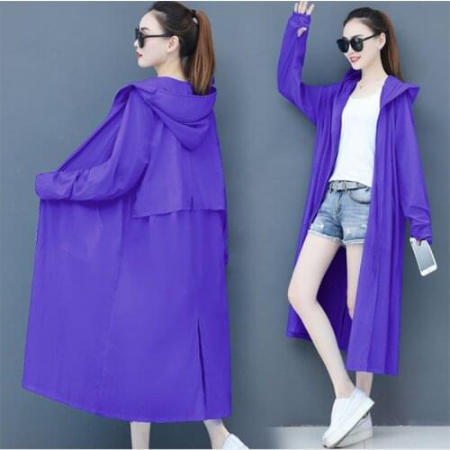 Long Sun Protection Clothing Women Mid-Length Over-The-Knee Fairy 2021 New Summer Fashion Thin Anti-Ultraviolet Female Coat L413