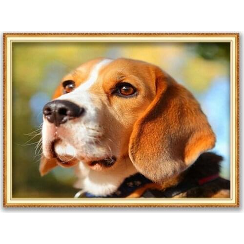 Animal Dog Beagle DIY Cross Stitch 11CT Embroidery Kits Needlework Craft Set Cotton Thread Printed Canvas Home Decoration Sell