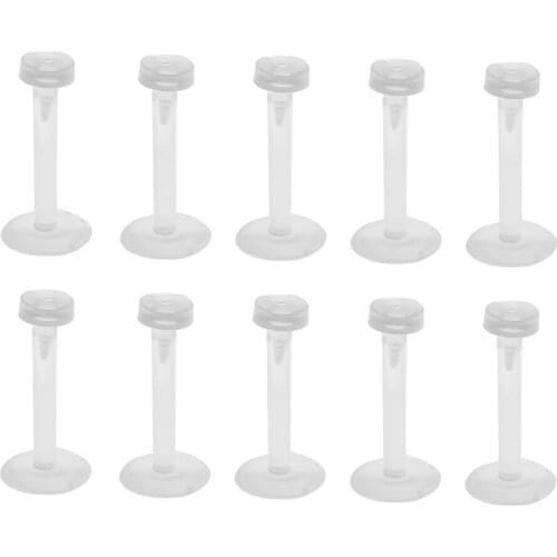 10Pcs 16G Lip Rings Studs Clear Acrylic Labret Ring Stud Tragus Earrings Piercing Jewelry Retaine Body Jewelry