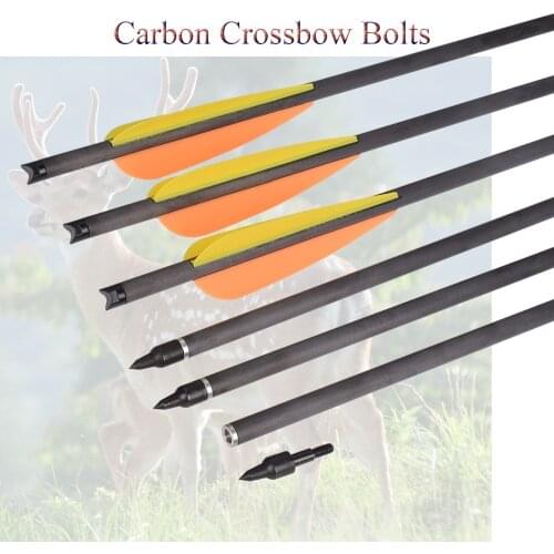 12Pcs 16" 18" 20" Carbon Crossbow Bolts 4" Plastic Vane 125 Grain Field Point Archery Bow Hunting Beast Outdoor Free Shipping
