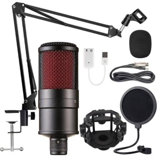360° Universal Desktop Bedside Cantilever Bracket Live Broadcast Multifunction K Music Stand V500 Condenser Microphone