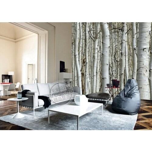 The custom 3D murals,the quiet birch woods papel de parede,living room sofa TV wall bedroom wall paper