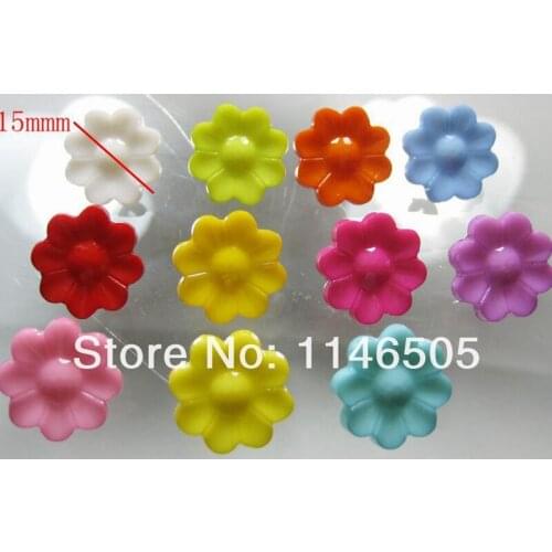 50pcs Random Mixed Nylon Fashion Button Sewing Flowers Buttons Craft Ornament 15mm Painting Sewing Buttons Craft Scrapbooking