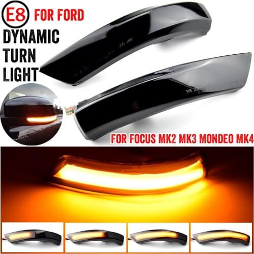 Car LED Dynamic Turn Signal Blinker For Ford Focus Mk2 Mk3 Mondeo Mk4 Sequential Side Mirror Indicator Light Lamp