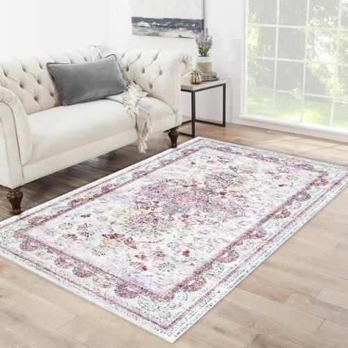 White color pink ethnic patterned carpet modern carpet living room bedroom rug free shipping soft textured carpet