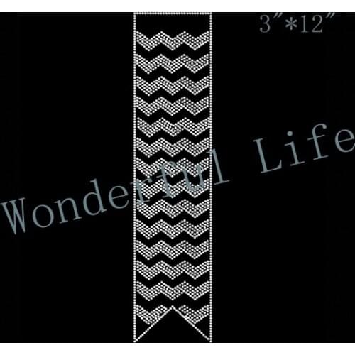 Free shipping 3" Spangle Wide Chevron Bow Strip Transfer Design