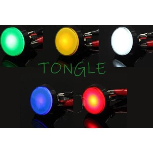 Free shipping 5pcs/lot arcade LED push button 5 Colors LED Light Lamp 60MM Big Round Arcade Video Game Player Push Button Switch