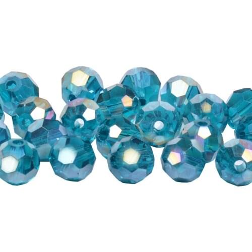 Peacock blue AB Football Faceted Austrian crystal beads Round sphere glass beads 4MM 6MM 8MM Jewelry bracelet making DIY