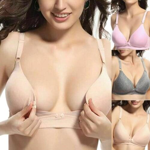 Pregnant Women Front Buckles Nursing Maternity Bra Push Up Comfort Sleep Bralett