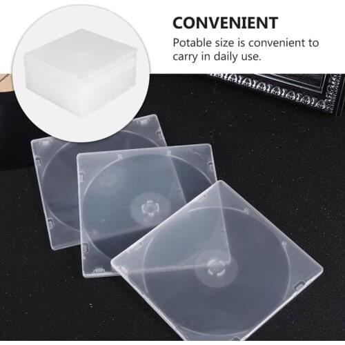 25 Pcs Ultrathin DVD Case Transparent CD Package Portable CD Storage Box for Home Cinema
