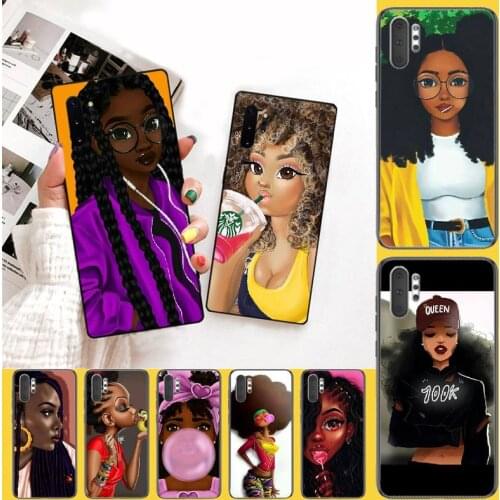 PENGHUWAN Black African Art melanin poppin Luxury Unique Design Phone Cover for Samsung Note 3 4 5 7 8 9 10 pro M10 20 30