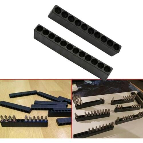 Drill Bit Holder 1/4" Black 12 Holes Hex Shank Screwdriver Bit Storage Case W4O2