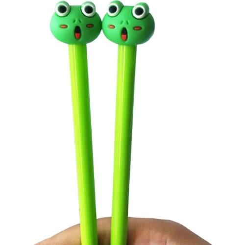2pc Cartoon Frog Prince Gel Pen Kawaii Lovely Pen Black Waterborne Signature Pen Student Office School Supplies Korea Stationery