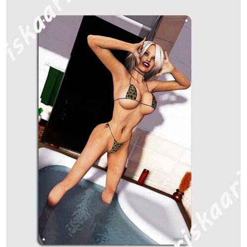 Hot Tub Babe 1 Metal Plaque Poster Classic Bar Cave Club Party Plaques Tin sign Posters