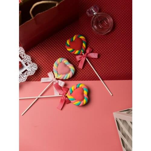 Simulation Lover Cotton Lollipop Marshmallow Fake Candy Dessert Window Decoration Shooting Props