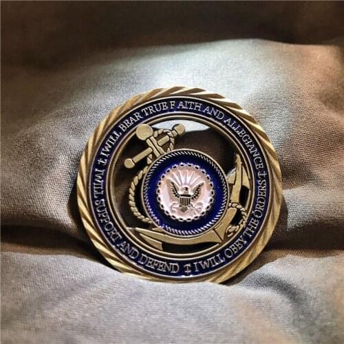 How Military U.S.Navy Challenge Coin Navy Core Value Metal Bronze Hollow Art Collectible Home Decor Veteran Gift Commitment Coin