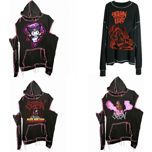Kawaii Hoodies Gothic Hoodies Punk Hoodies Dark Hoodies Street Hoodies Hip-hop Gothic Pun Hoodies aesthetic Hoodies y2k Hoodies