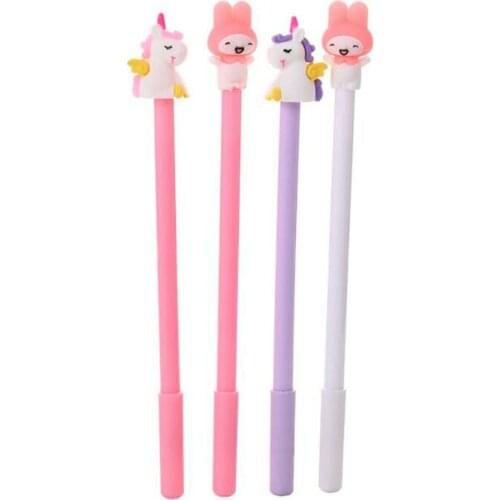 2pc Unicorn Gel Pen Cute Black Ink Signature Pen Promotional Student Office Stationery School Supplies Cartoon Unicorn Girl Pen