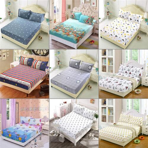 Hot Selling Colorful Pattern Comfortable Cotton Fitted Sheet Bed Cover Coverlet