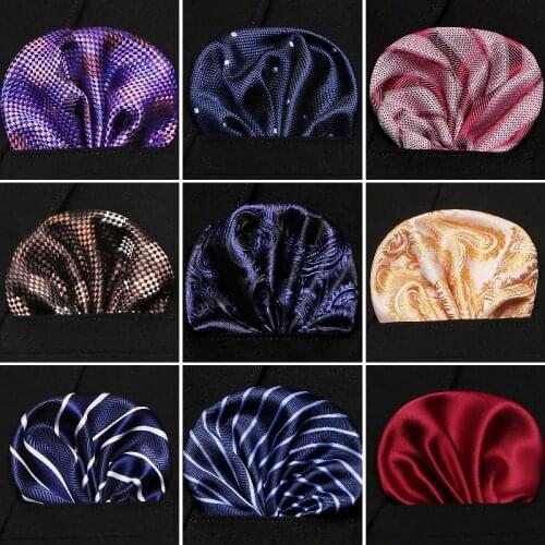Newest style Flower Hankerchief Scarves Vintage Linen Paisley Hankies Mens Pocket Square Handkerchiefs 23*23cm