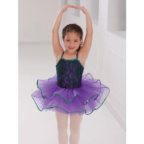 2018 New Girl Ballet Dance Dress Kids BalletTutu Costume Children Stage Proformance Competition Suit Dress+Headwear B-2398