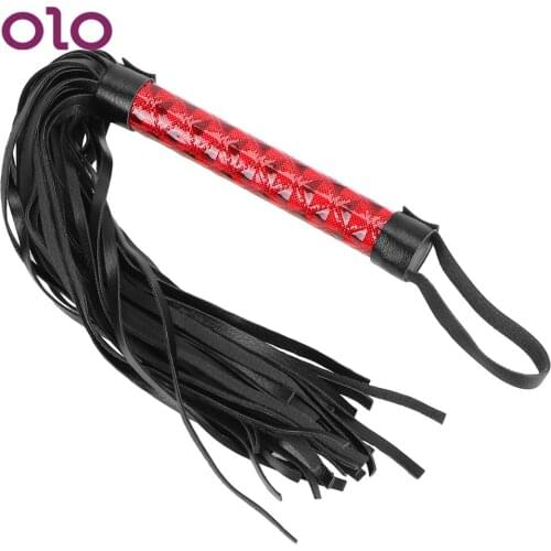 OLO Slave Roleplay Braided Handle Spanking Paddle Erotic Products Tail Whip Sex Whip