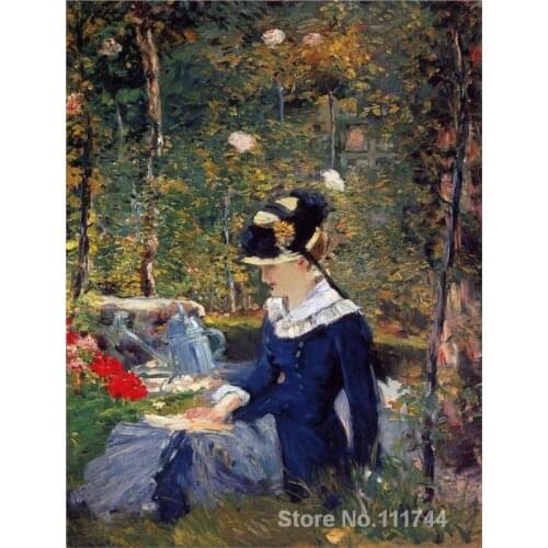 Online art gallery Young woman in the garden Edouard Manet paintings Hand painted High quality