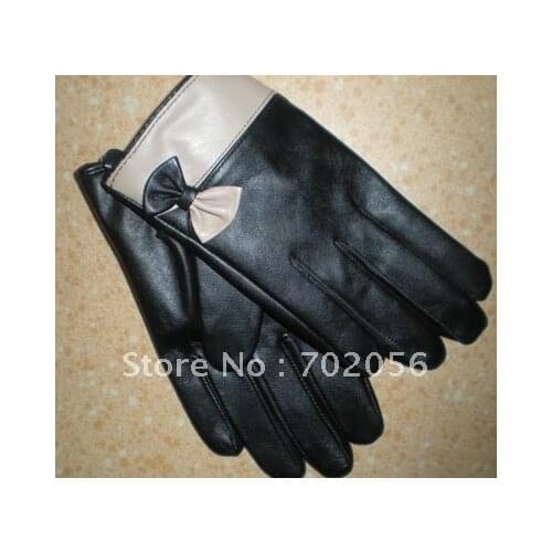 Real leather gloves fur fringed 5 fingure skin LEATHER GLOVE FASHION new arrival 10pairs/lot #2384
