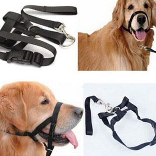 Adjustable Dog Training Leash Leader Classic Collar Leader Belt Dog Collar No Pull Bite Straps Harness Head Collar Muzzle Halter