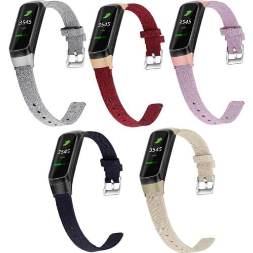 Canvas Nylon Watchband Watch Strap for Samsung Galaxy Fit SM-R370 Smart Watch Accessories Replacement Wristband Strap Bracelet