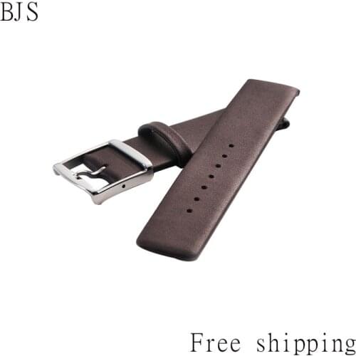 Ultra-thin Genuine leather watchband watch belt strap wristwatches band16mm 18mm 20mm 22mm 24mm men and women brown black band