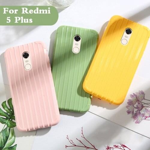 Luxury Luggage For Xiaomi Redmi 5 Plus case Fashion Cute Suitcase Trunk TPU phone Silicon Back Cover For redmi 5 plus Coque bag