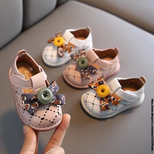 Summer Kids Sandals For Girls Hollow out Bow Pu Leather Sandals 2021 Toddler Girl Beach Shoes Soft Children Casual Princess Shoe