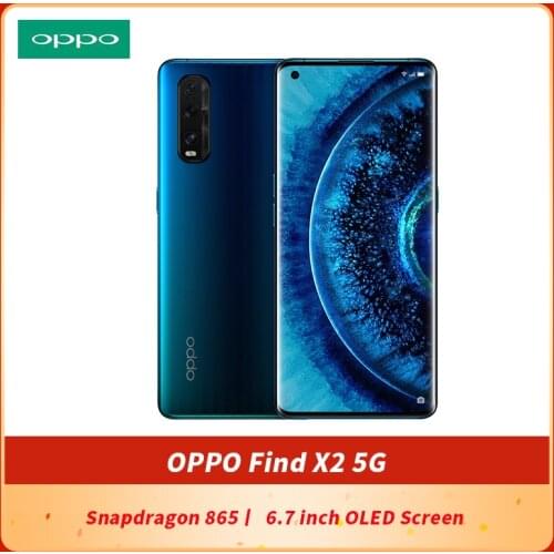 Original OPPO Find X2 5G SmartPhone 6.7 inch OLED Snapdragon 865 face unlock SuperVOOC 2.0 NFC Google play Wi-Fi 6
