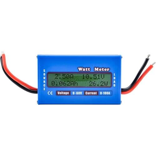 NEW Digital Wattmeter High-accuracy Power Meter DC 60V 100A RC Watt Meter Checker Balance Voltage Battery Power Analyzer Tools