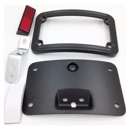 High Quality Black License Plate Frame Tag Cover Bracket Holder For Harley Softail Springer Classic FLSTSC