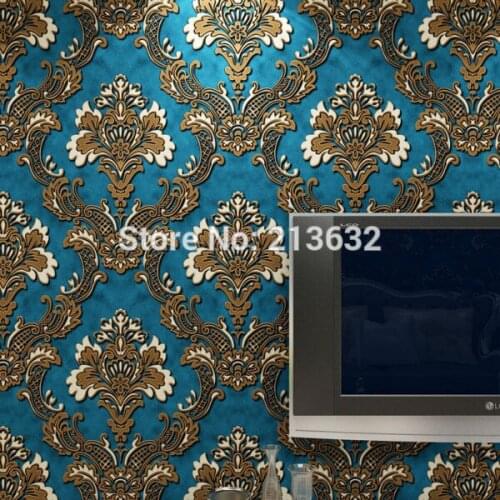ZXqz 49 Non woven wallpaper _ simple 3D stereo Damascus non-woven wallpaper wallpaper the living room bedroom style background