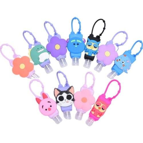 1PCS 30ml Cute Silicone Mini Hand Sanitizer Hand Gel Holder Portable Safe Gel Holder Travel Shampoo Soap Dispenser Bottle