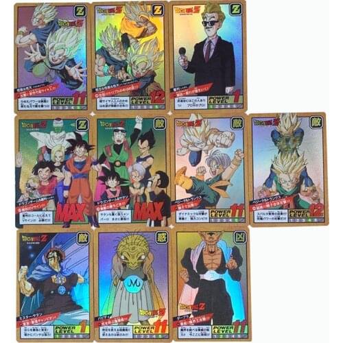10pcs/set Anime Dragon Ball Z Flash Cards NO 8 Set Complete Refraction Composite Craft Game Collection Cards Toy Birthday Gift