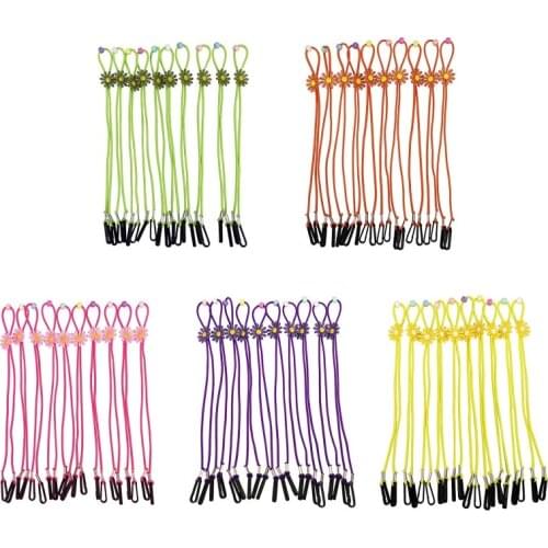 10Pcs Adjustable Strap Face Mask Lanyard Extender with Clips Safety Cover Holder E56C