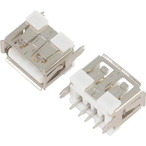 10Pcs USB Type A Female Socket AF10.0mm USB 180 Degree Vertical AF 4PINS
