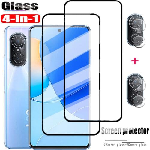 2~4Pcs Cristal Huawei P40 Lite Glass Screen Protector P 40 Lite P40Lite 5G Glass, Camera Film Carbon Back Film Huawei P40-Lite-E