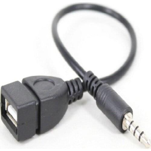 3.5mm Male AUX Audio Plug Jack To USB 2.0 Female Converter 20cm Cable Cord for Car MP3