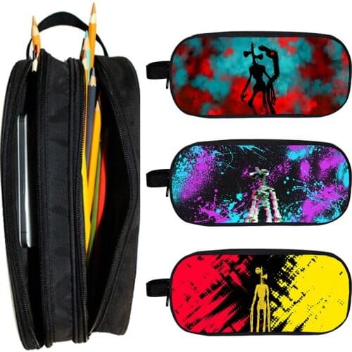 3D Double Layer Siren Head Functionary Pencil Case Stationery Bag Women Cosmetic Bag Children Pen Bag Student Cartoon Pencil Box