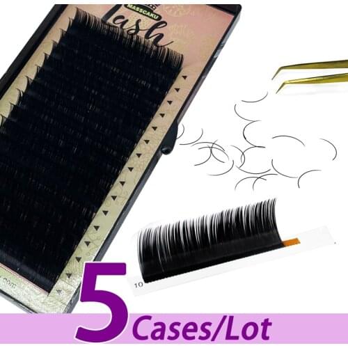 5pcs/lot Fast Shipping Faux Mink Individual Eyelash premium hand-making eyelash extensions cilia black individual lashes