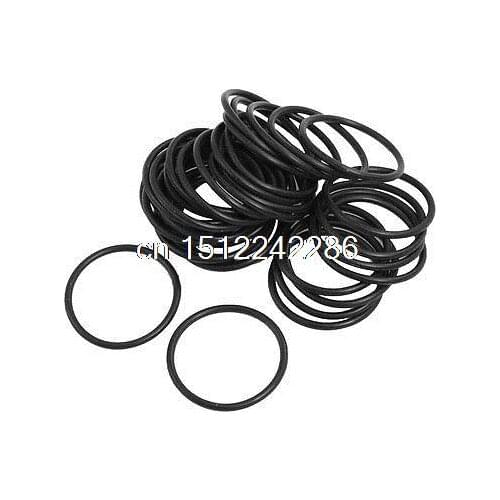 50 Pcs 28mm x 24mm x 2mm Mechanical Black NBR O Rings Oil Seal Washers